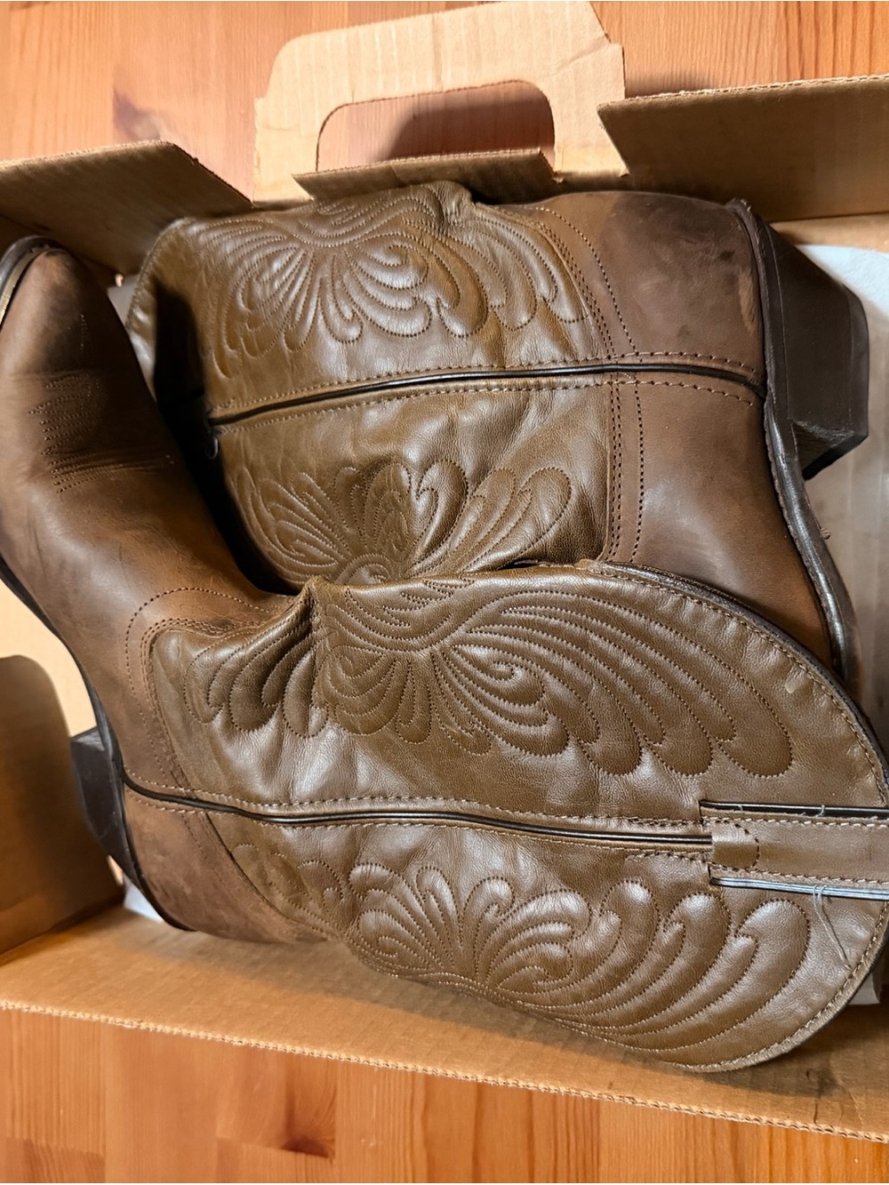 Laredo Brown Western Embroidered Leather Boots